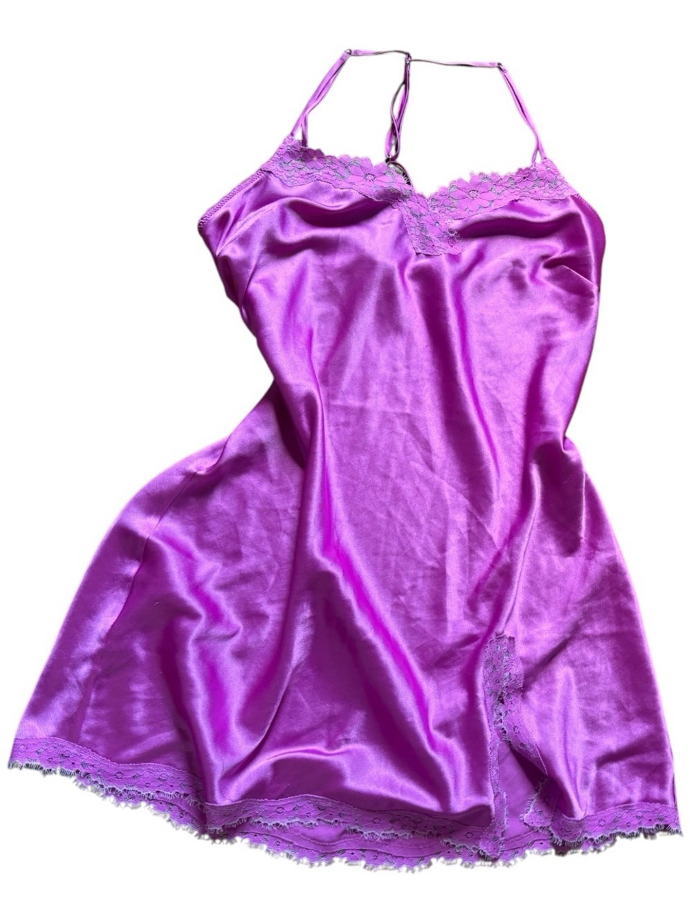 Victoria's Secret Satin Slip Dress in Vibrant Purple